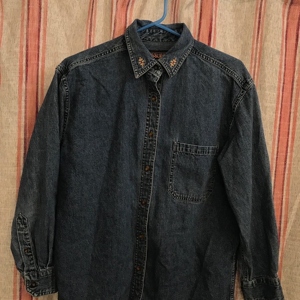 Jean Button-up W/ Design - Picture 3 of 3